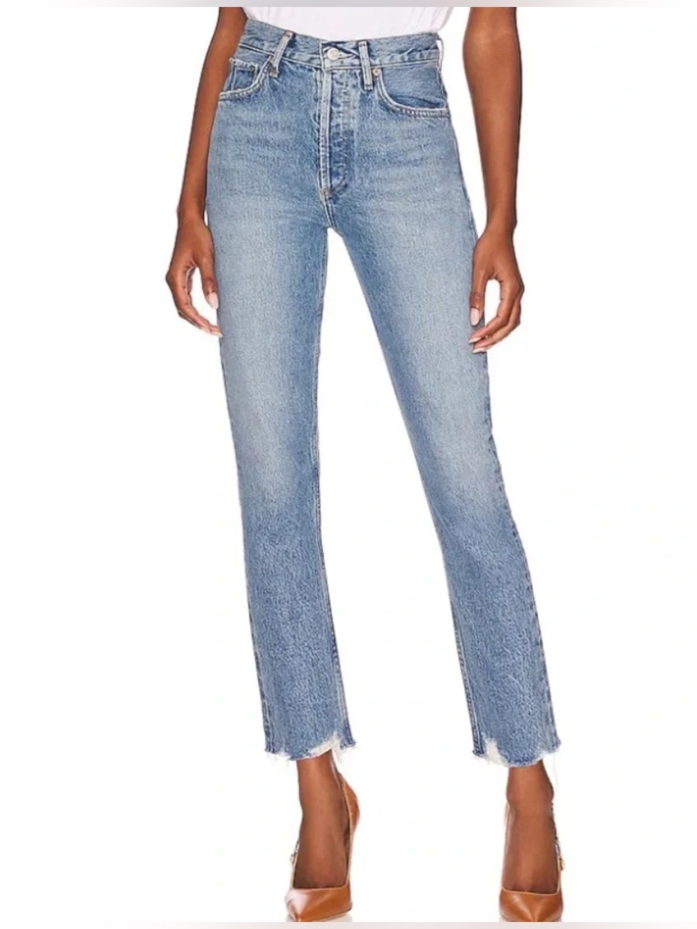 Agolde Riley High Rise Straight Crop in Haven size 29
